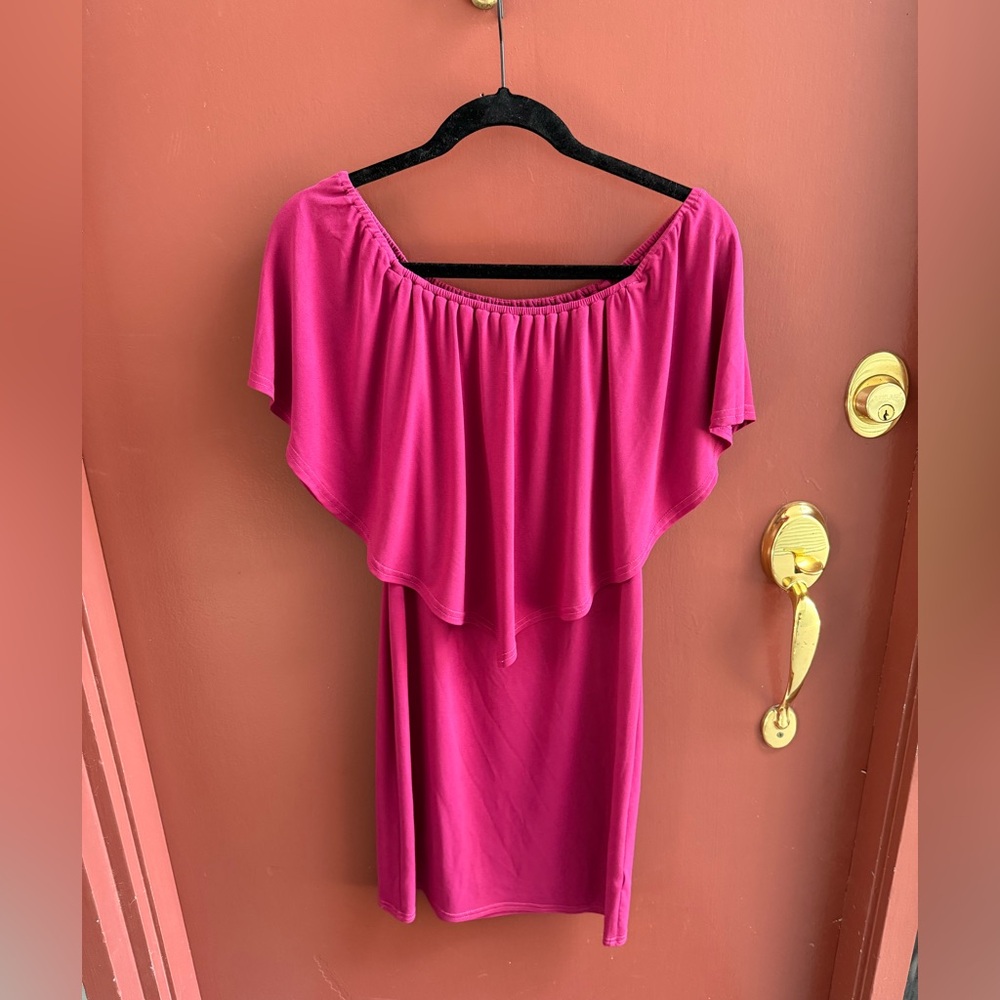 Elegant Pink Off-Shoulder Women's Dress
